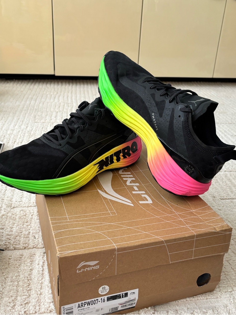 PUMA ForeverRun NITRO (Black / Green Gecko | Size 10.5)